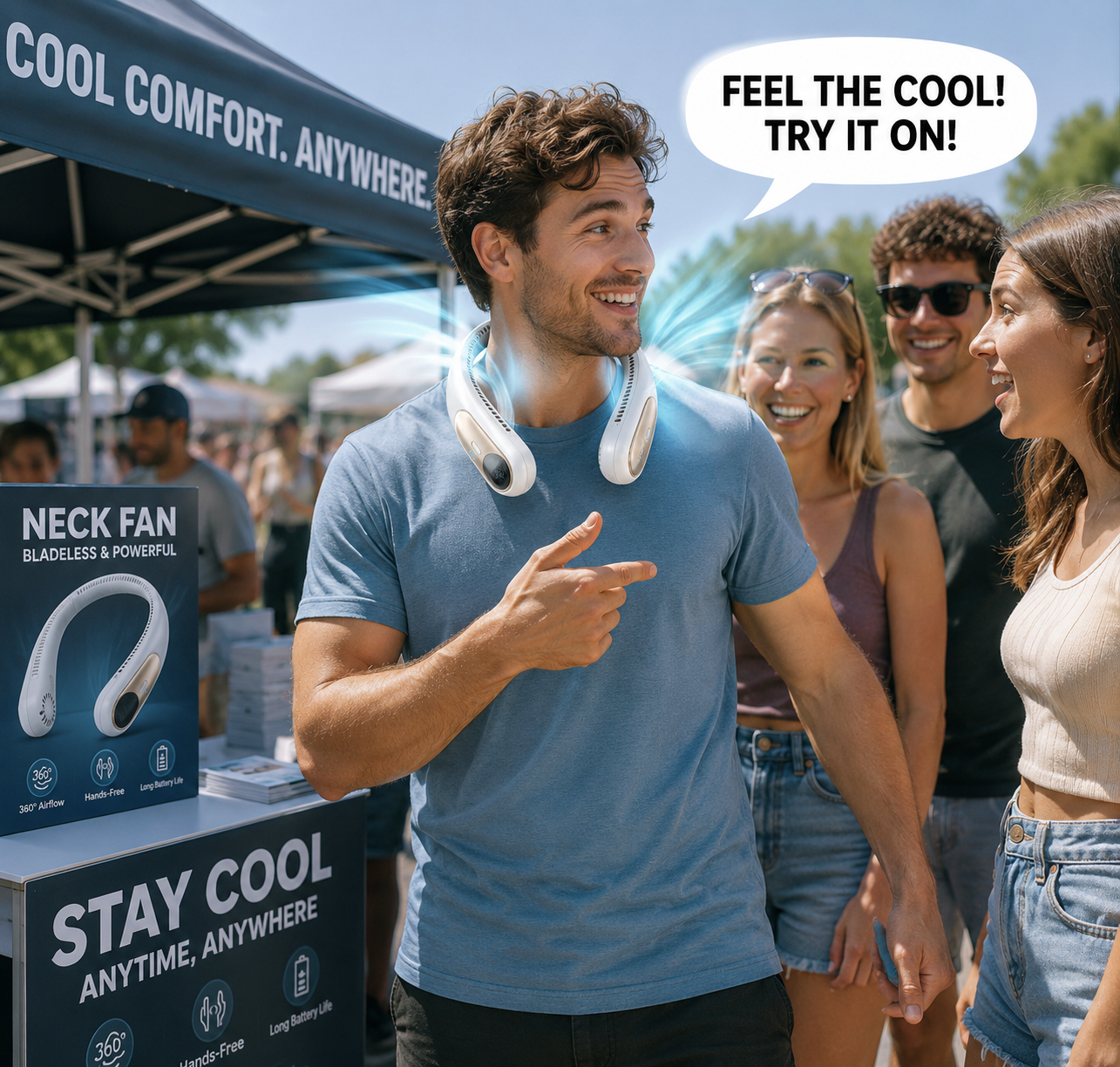 Beat the heat with this affordable and comfortable hands-free neck fan. Lightweight, portable, and cooling, it’s the perfect way to stay refreshed wherever you go.