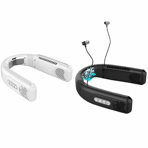 Cooling Wireless Hanging Neck Fan with Bluetooth Headset