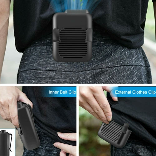 Portable Compact Cooling Fan Hanging Handsfree with Waist Clip