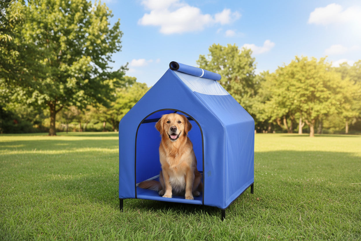 Elevated Portable Pet House UV protection